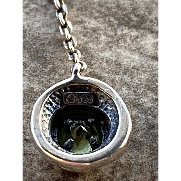 925 Sterling Silver Earrings Dangles Drops Peridot Garnet 3.46g - Picture 7 of 12